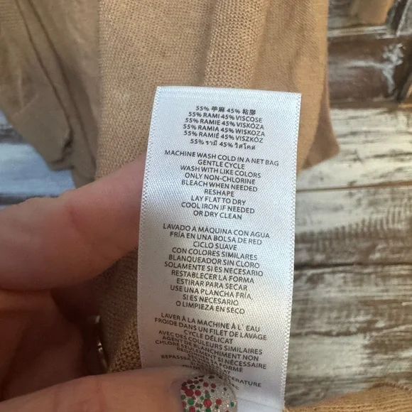 Michael Kors Light Brown Open Front Cardigan - Picture 6 of 6